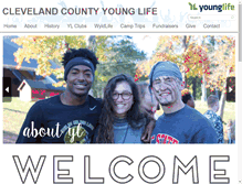 Tablet Screenshot of clevelandcounty.younglife.org