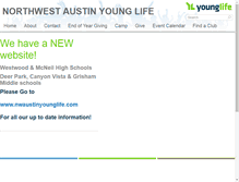 Tablet Screenshot of northwestaustin.younglife.org
